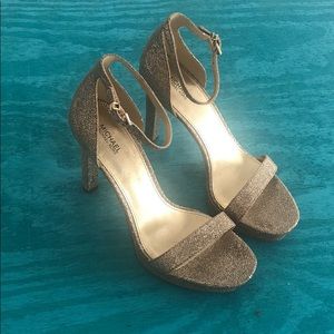 Michael Kors gold glitter high-heel sandals
